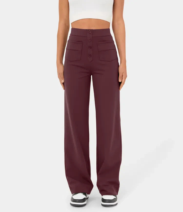 Stilla | Elastische Broek Met Hoge Taille