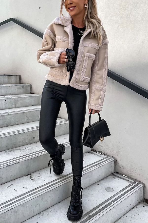 Stilla | Top of the Press Faux Leather Teddy Lined Coat