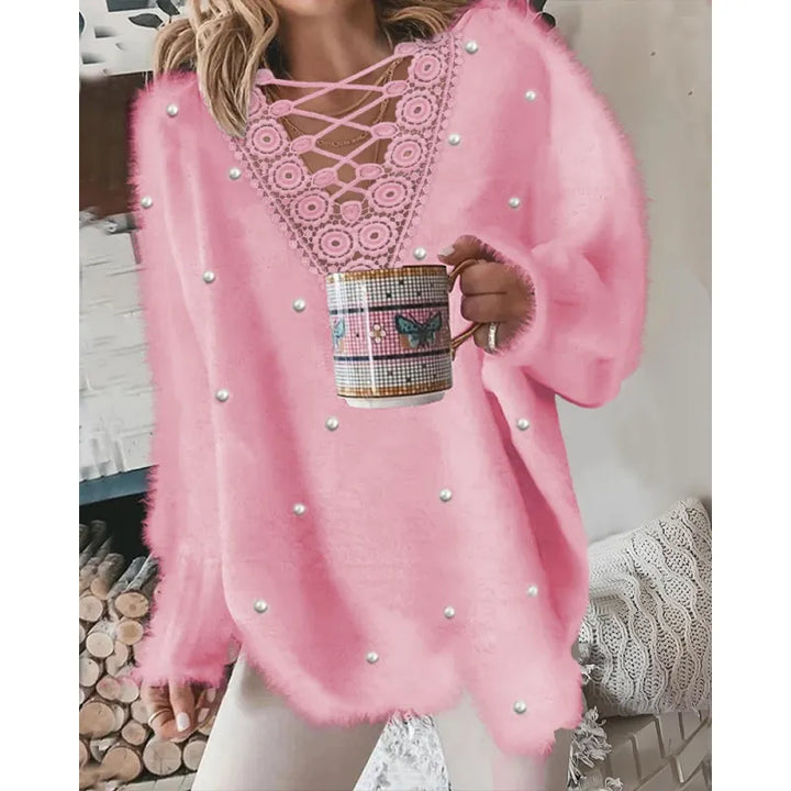 Stilla | Lässig pullover med kædeperler