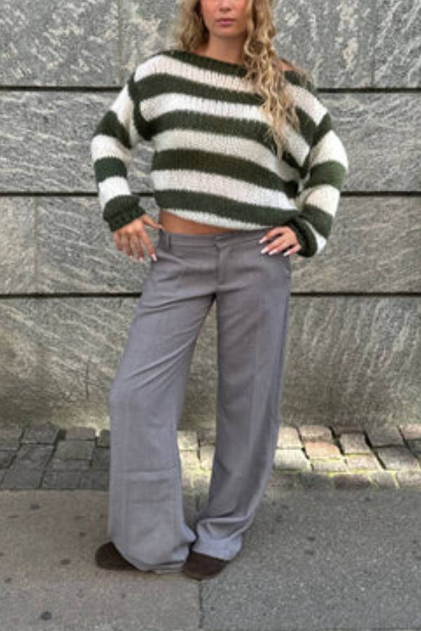 Stilla | Pullover i stribet bomulds candy i marineblå