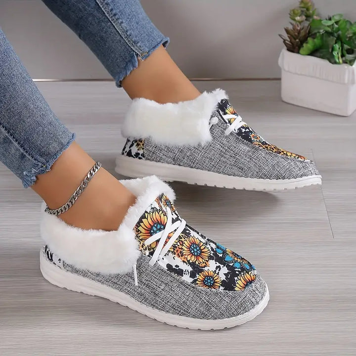 Stilla | Hygge Dame Sneaks Med Solblomst Print