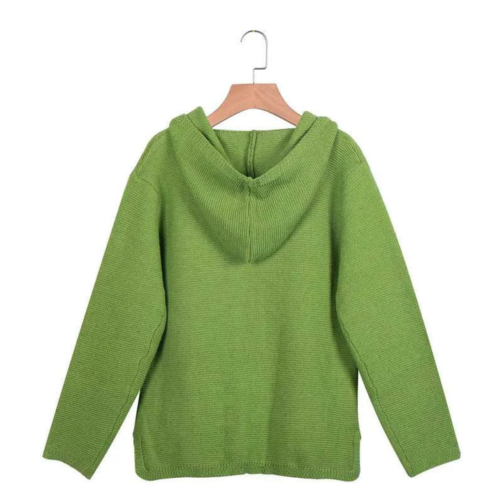 Stilla | langærmet cardigan med hætte og knapper