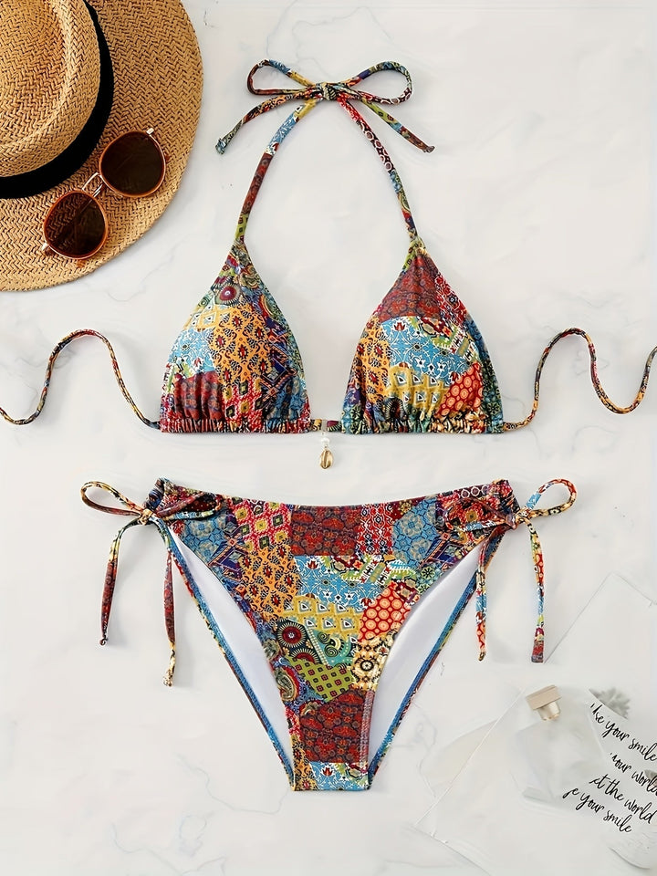 Stilla | Kvindebikini Sexy Sexy Toppe, Tryk Boho, Udskåret