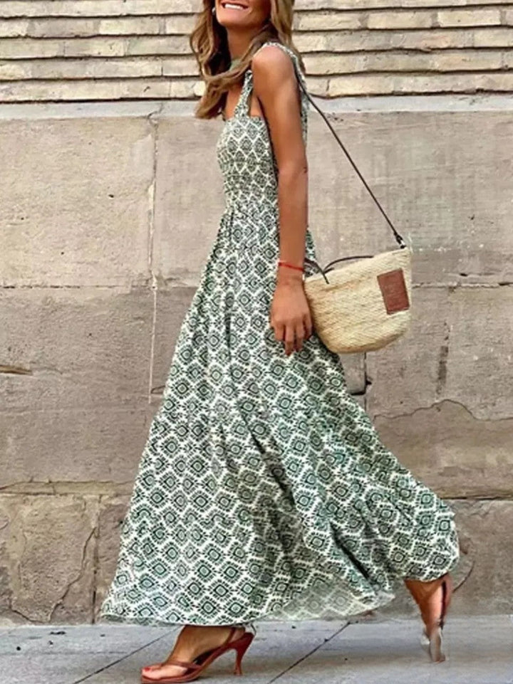 Stilla | Vintage Sommerkjole Med Boho Tryk Til Kvinder