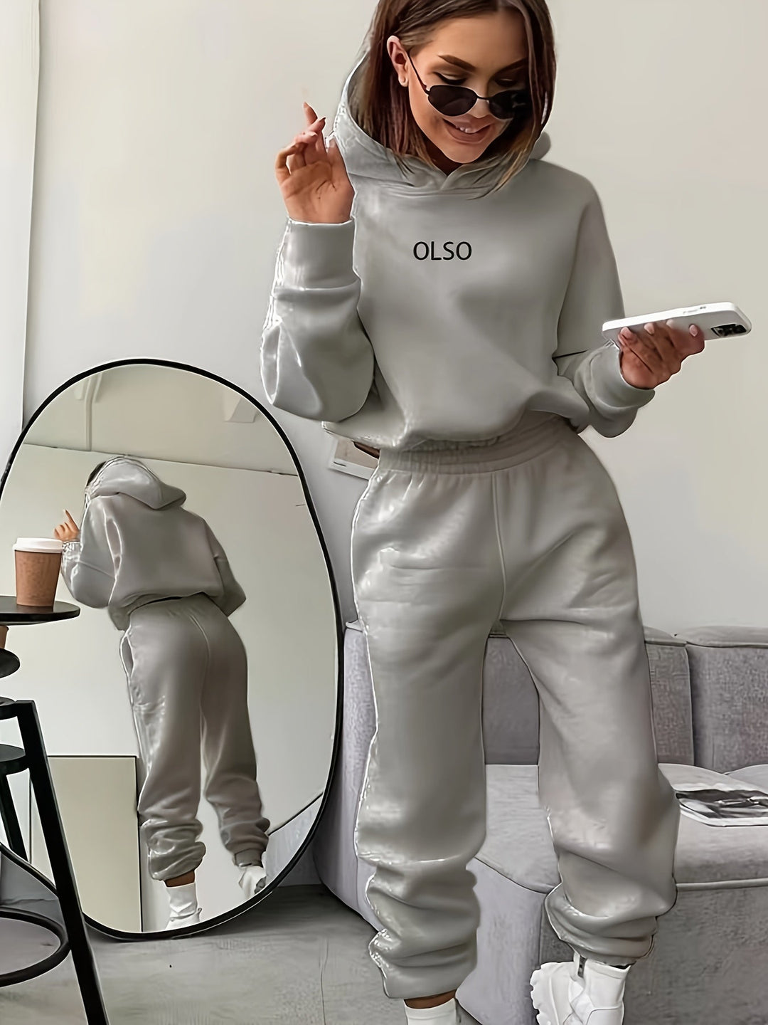 Stilla | Sweatshirt- og joggingbukser-sæt med bogstavtryk