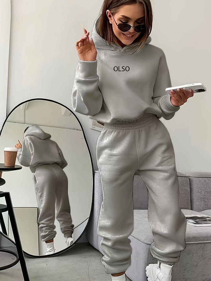 Stilla | Sweatshirt- og joggingbukser-sæt med bogstavtryk