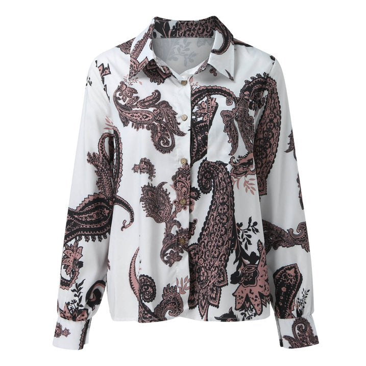Stilla | Bluse med kasjmirtryk