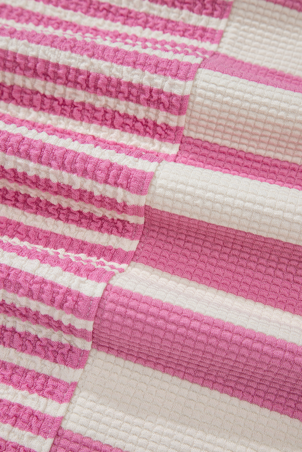 Stilla | Høj-Lav Stribet Rundhalset Kortsleeve T-Shirt