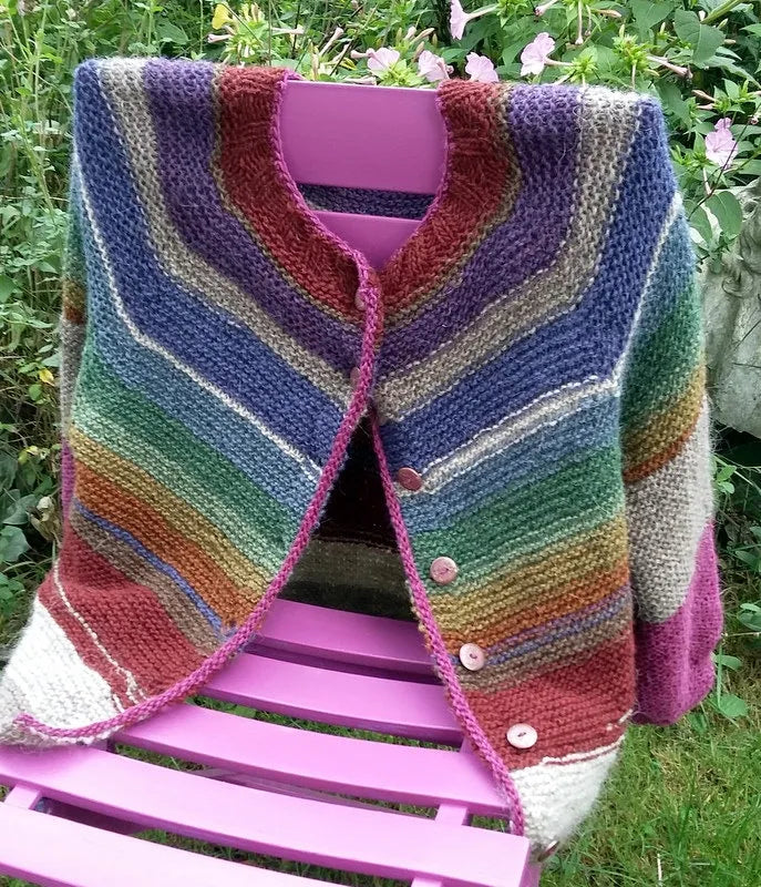 Stilla | Varmer islandske pullover med vintage regnbueknapper