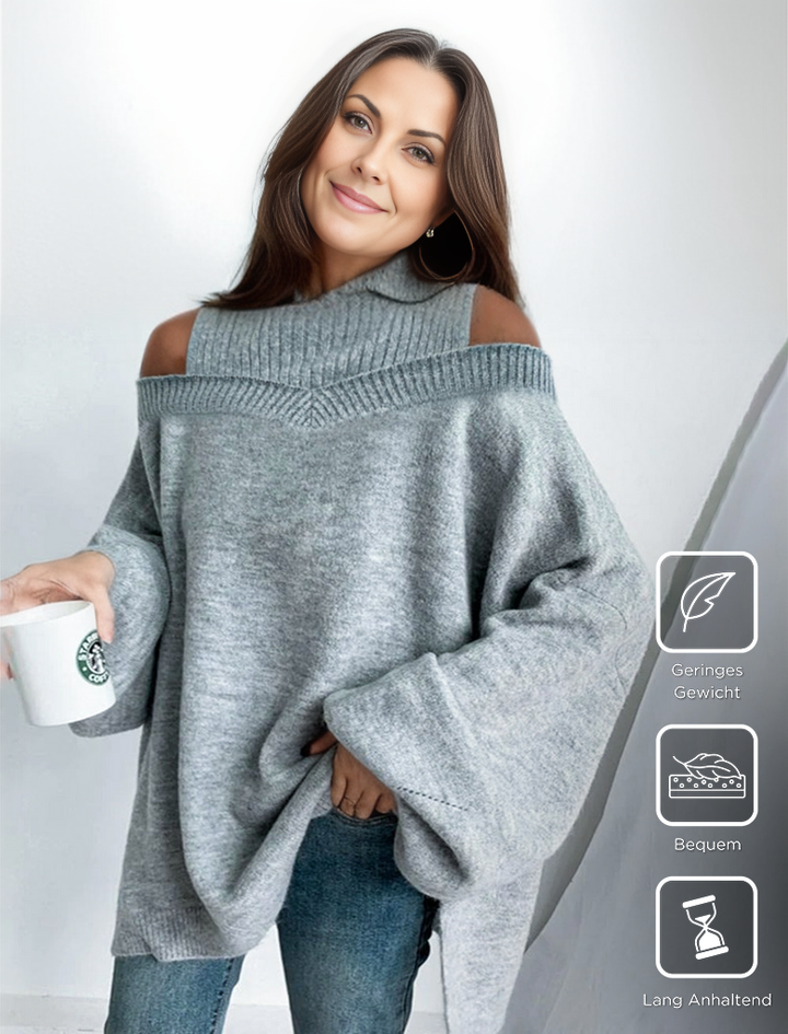Stilla | Pullover Uni Mit Hohem Ausschnitt