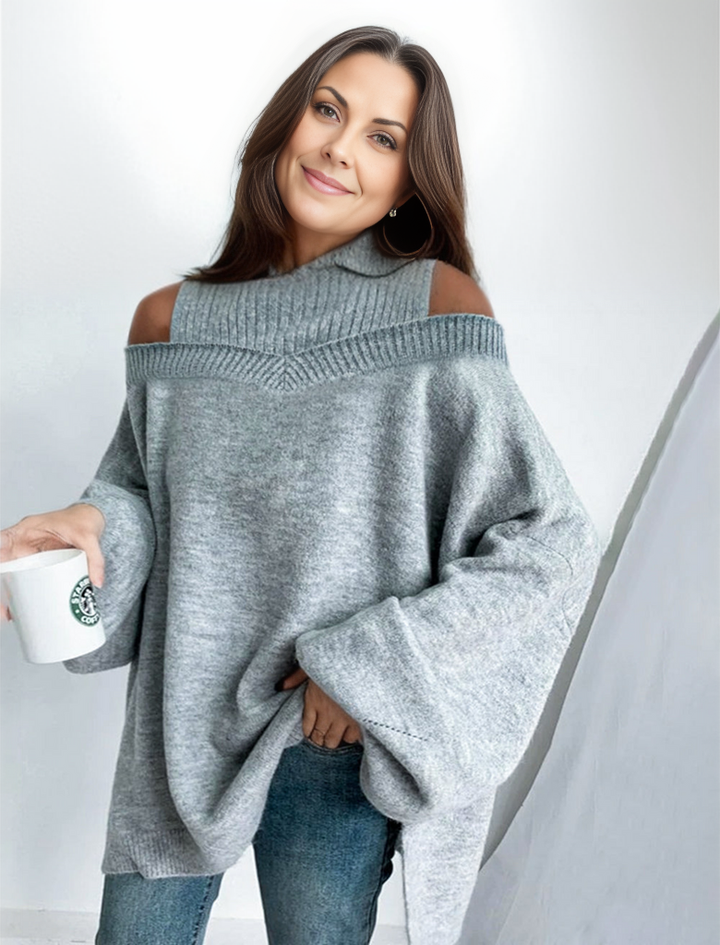 Stilla | Pullover Uni Mit Hohem Ausschnitt