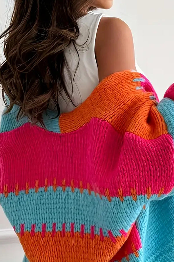 Stilla | Cozy Leisure Cardigan med Kontrasterende Sømdetaljer