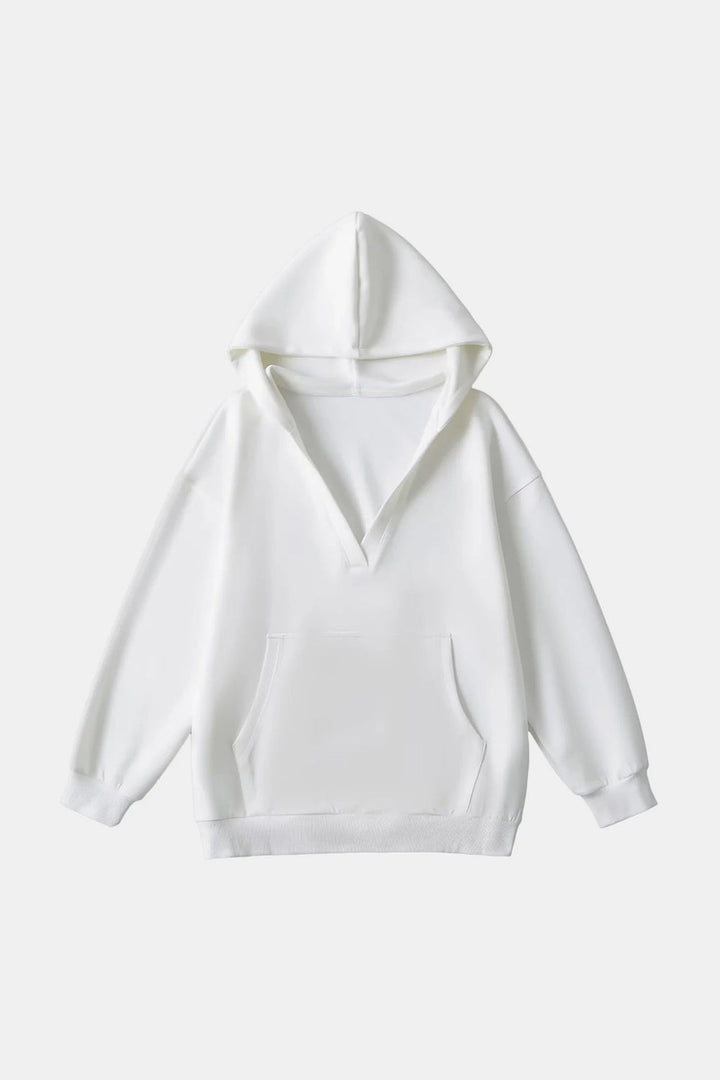 Stilla | Basic Bae Air Scuba Hættepullover Med Lange Ærmer og Kængurulomme