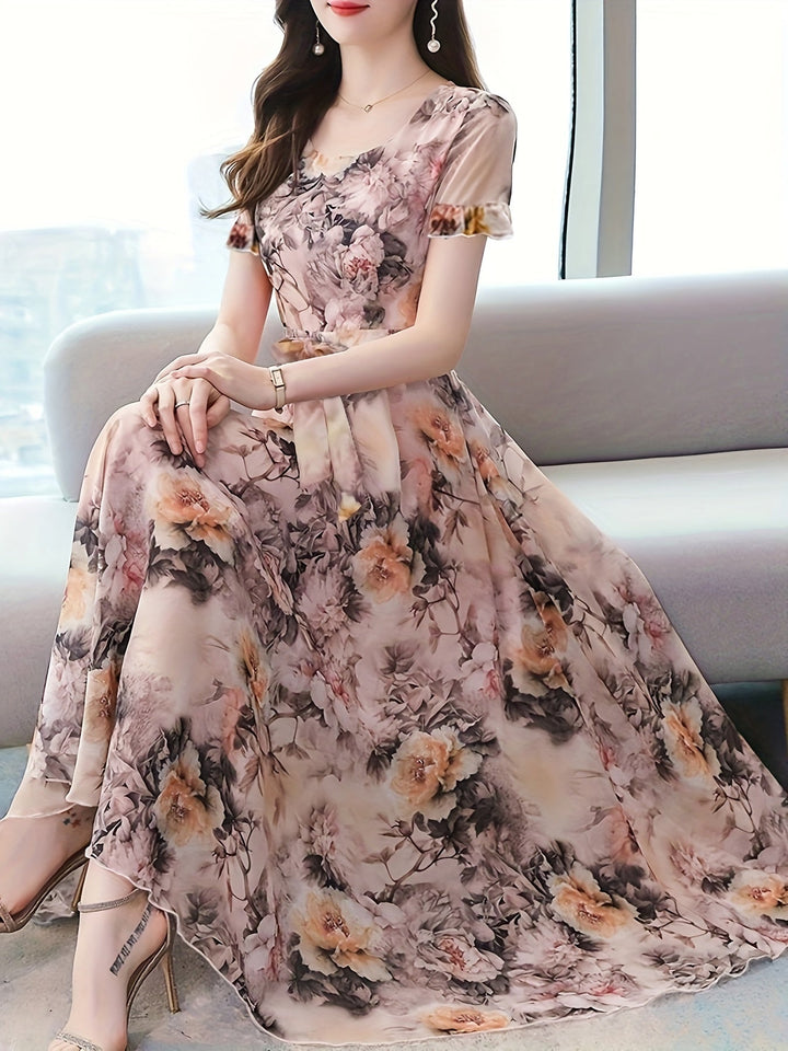 Stilla | Let It Go Chiffon Kjole Med Pæonblomster