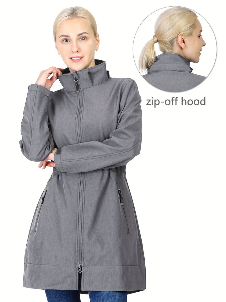 Stilla | Vandtæt og Vindfrit Langt Softshell Jakke Til Kvinder