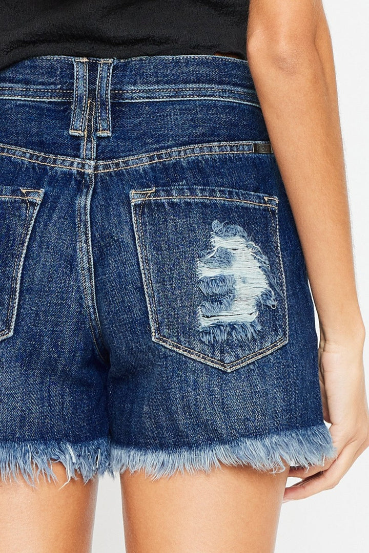 Stilla | Raw Hem Button-Fly Denim Shorts