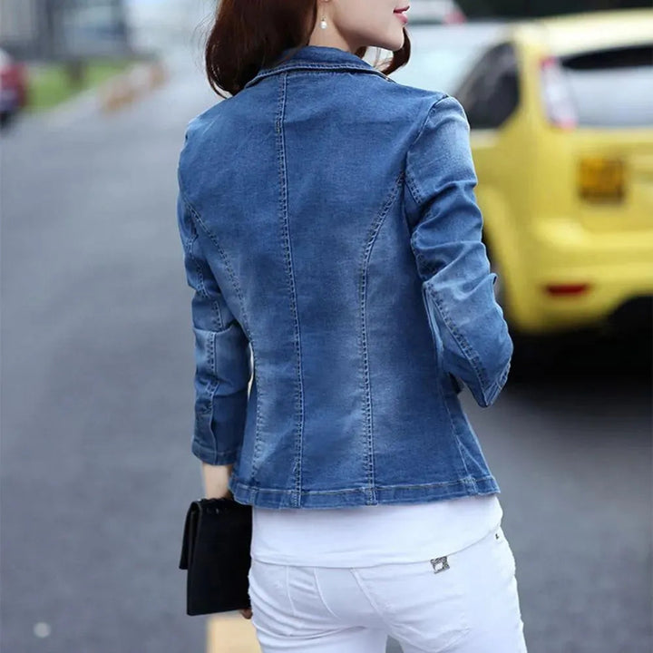 Stilla | Denim Jean Blazer Dame - Løs - Ensfarvet