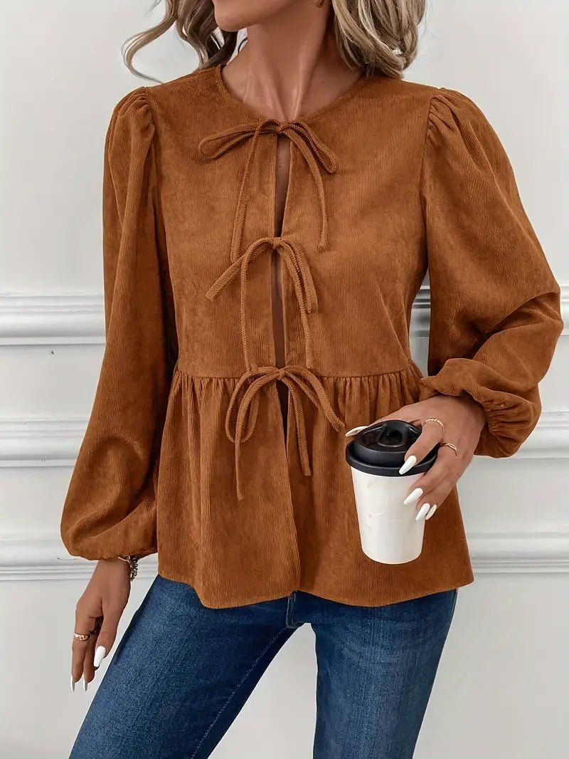 Stilla | Elegant Bluse Af Blødt Cord
