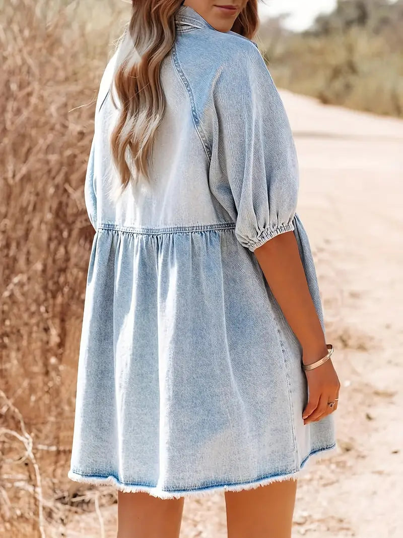 Stilla | Mini Kjole I Bomuldsdenim