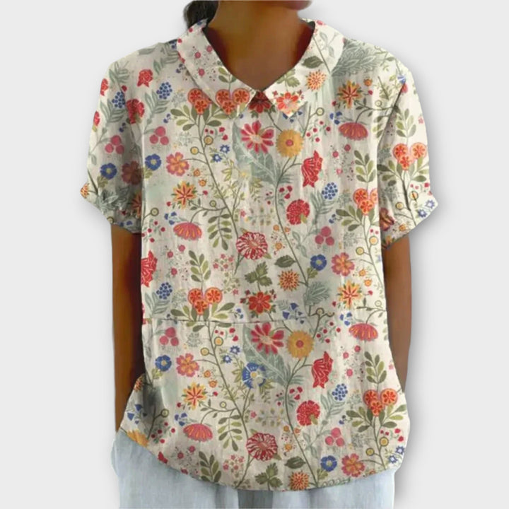 Stilla | Bluse Fleurie Af Bomuld Og Linned