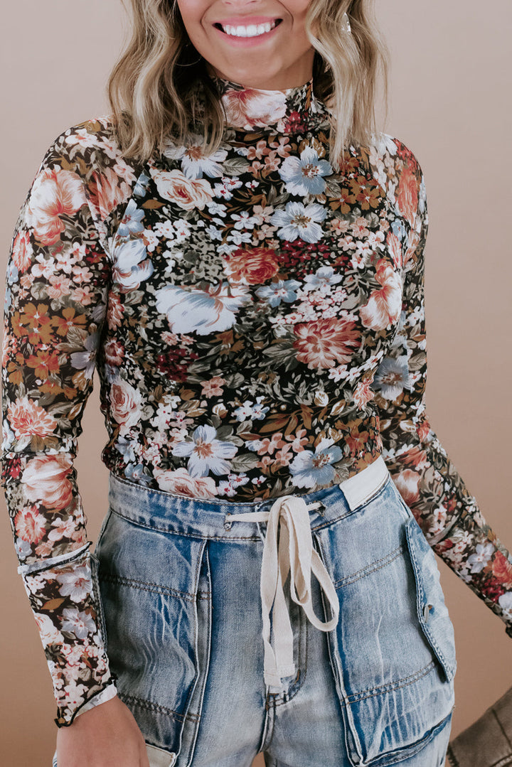 Stilla | Bluse af mønstret net