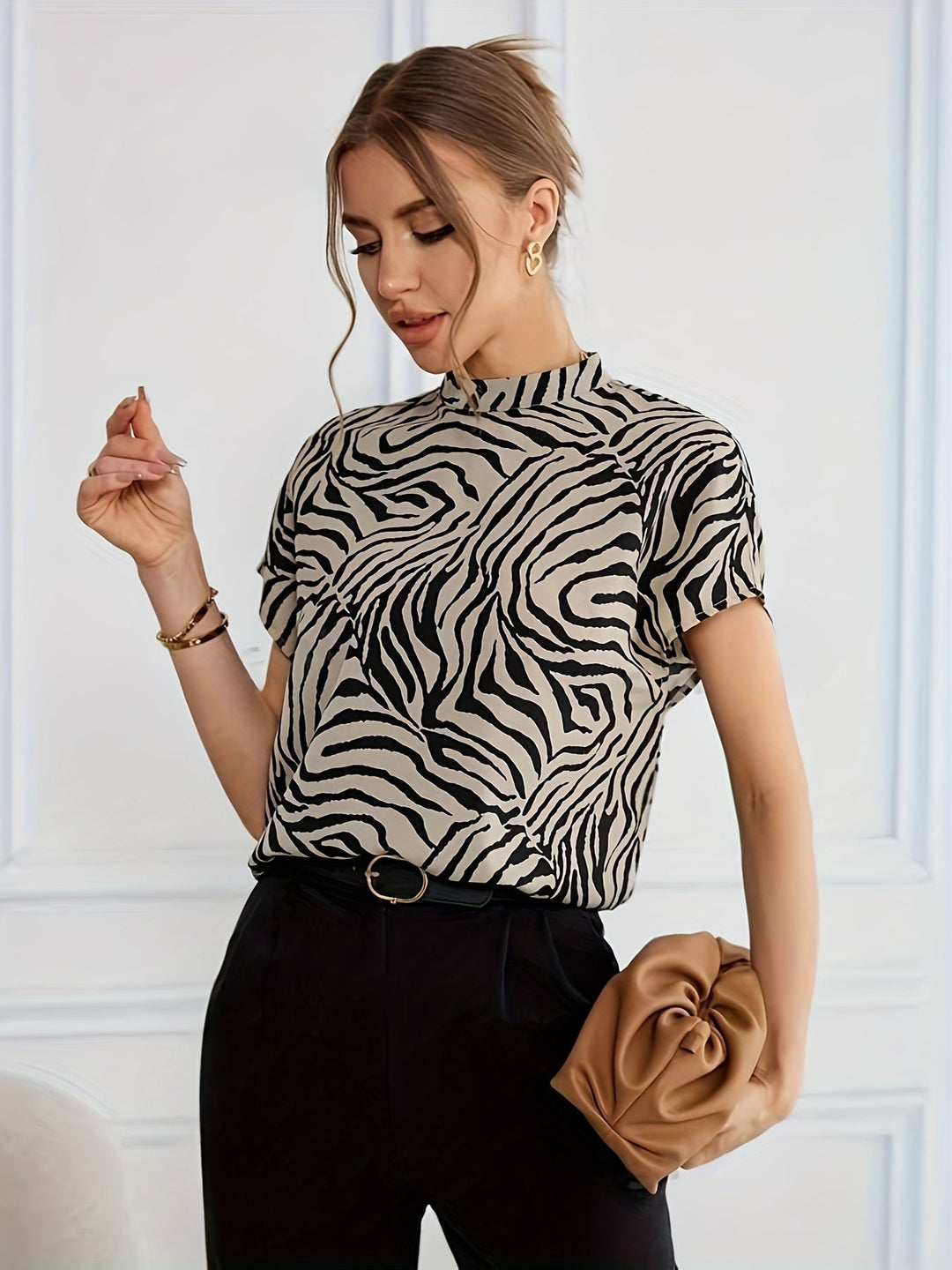 Stilla | Bluse med zebra-mønster