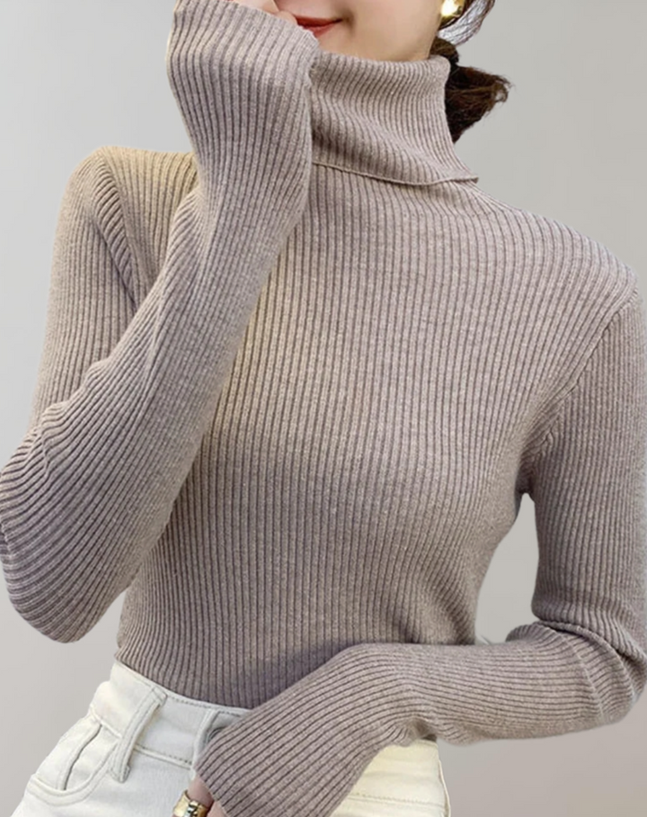 Stilla | Elegant og Behagelig Rullekravepullover med Subtilt Ribdesign