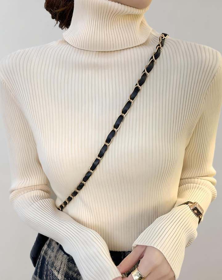 Stilla | Elegant og Behagelig Rullekravepullover med Subtilt Ribdesign