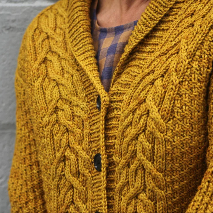 Stilla | Enkel gul pullover uden krave