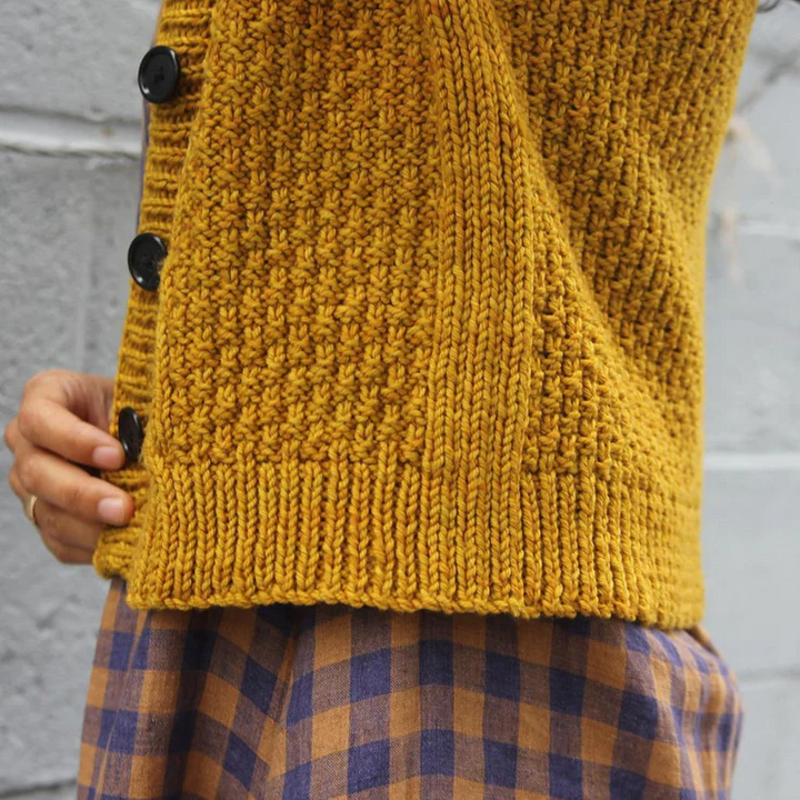 Stilla | Enkel gul pullover uden krave