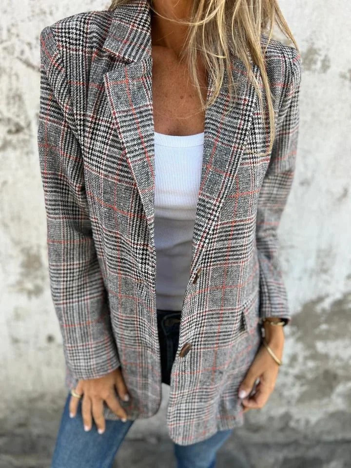 Stilla | Fritidsjakke Med Ternet Reverskrave