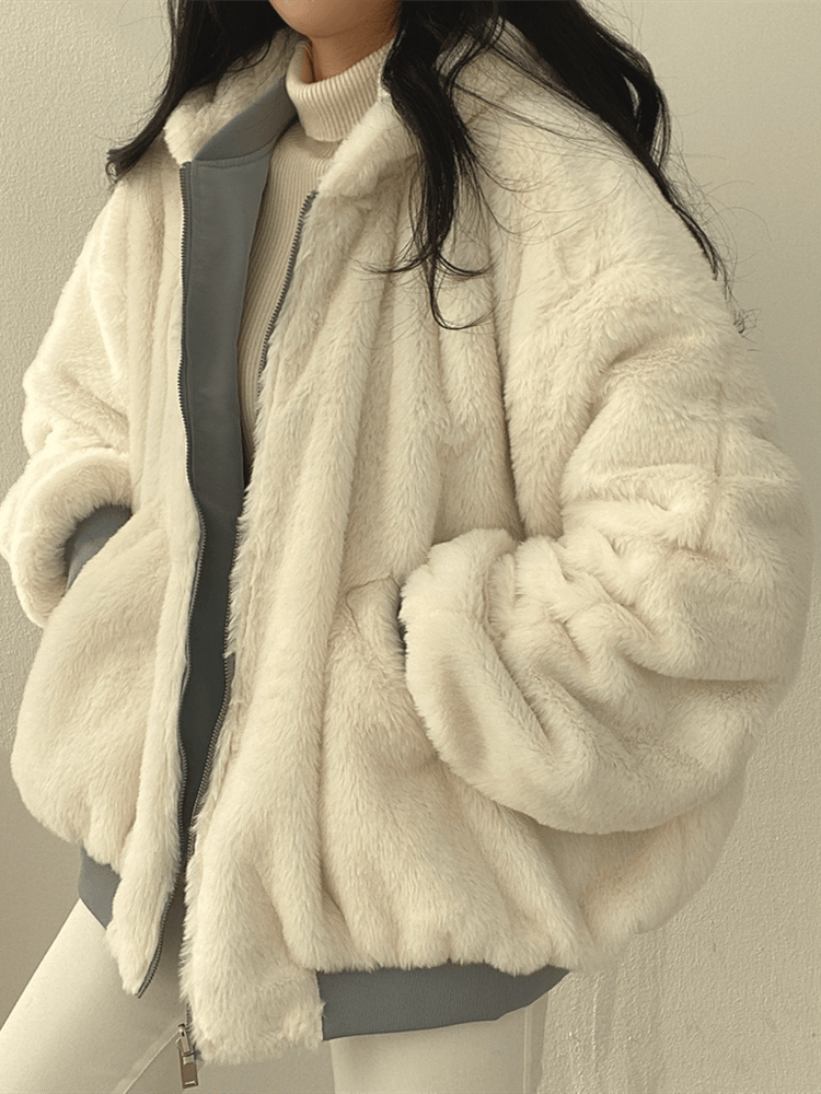 Stilla | Oversize Dobbeltstof Jakke Til Kvinder Med Fleece Foring
