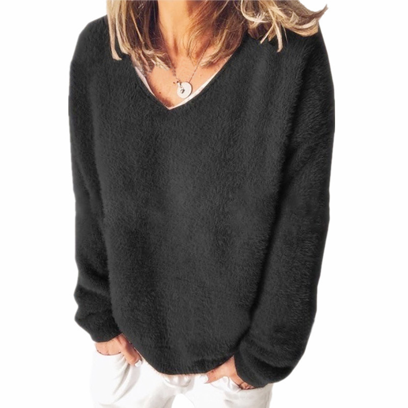 Stilla | V-udskæring Sweatshirt Lange Ærmer Fritidsstil