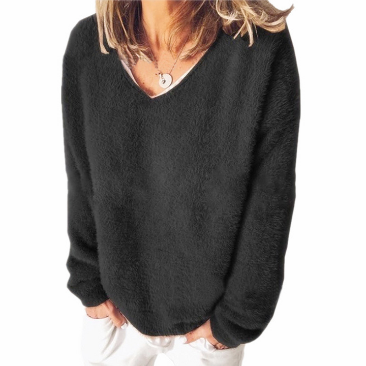 Stilla | V-udskæring Sweatshirt Lange Ærmer Fritidsstil