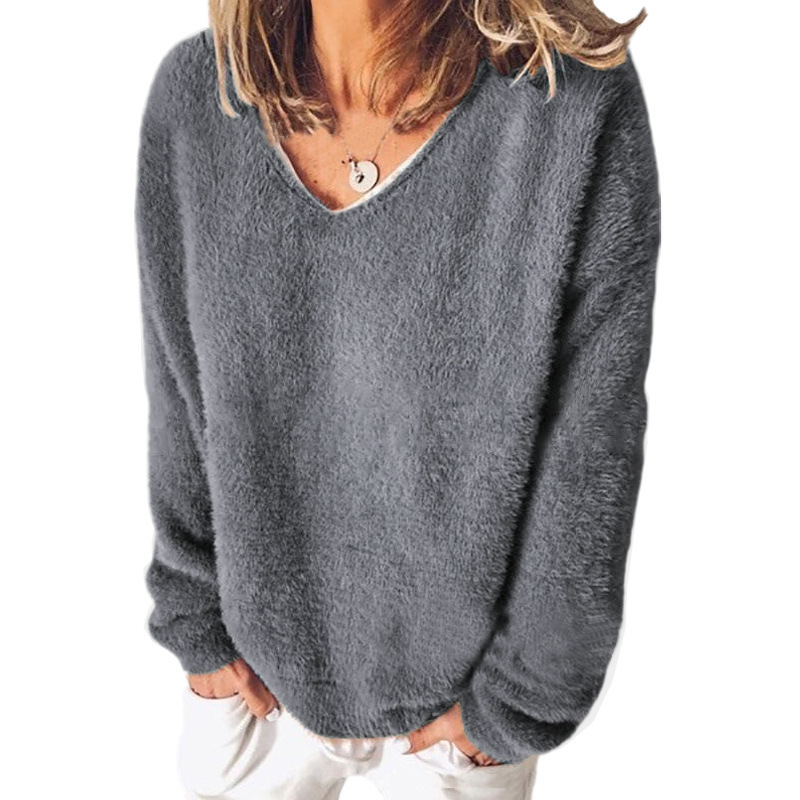 Stilla | V-udskæring Sweatshirt Lange Ærmer Fritidsstil
