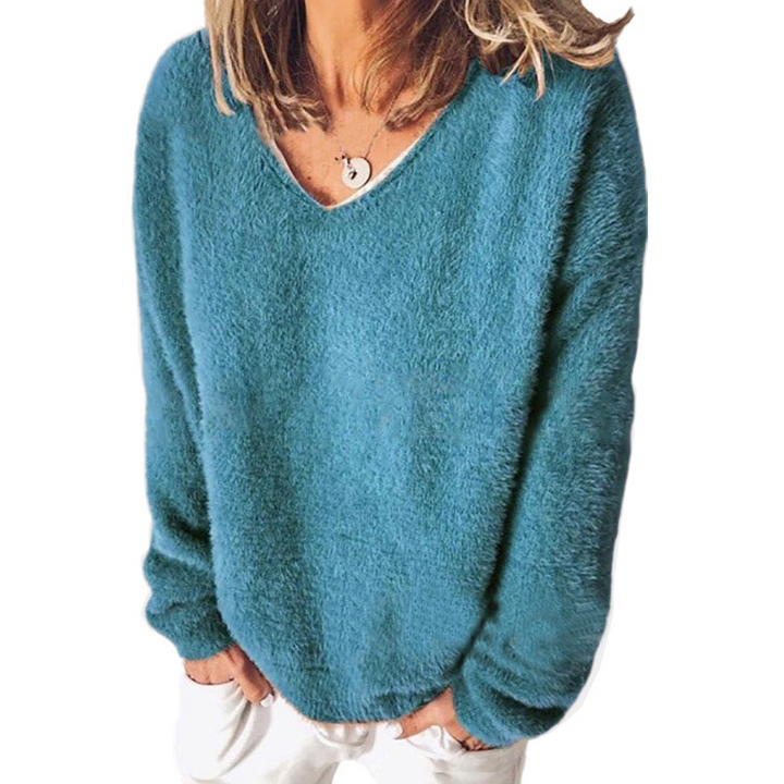 Stilla | V-udskæring Sweatshirt Lange Ærmer Fritidsstil