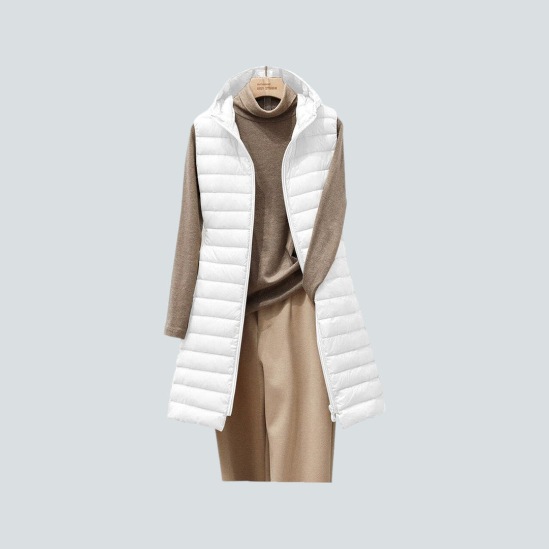 Stilla | Lange Puffer Vest - Stepp Hue ærmeløs Jakke - Varm isoleret Lag