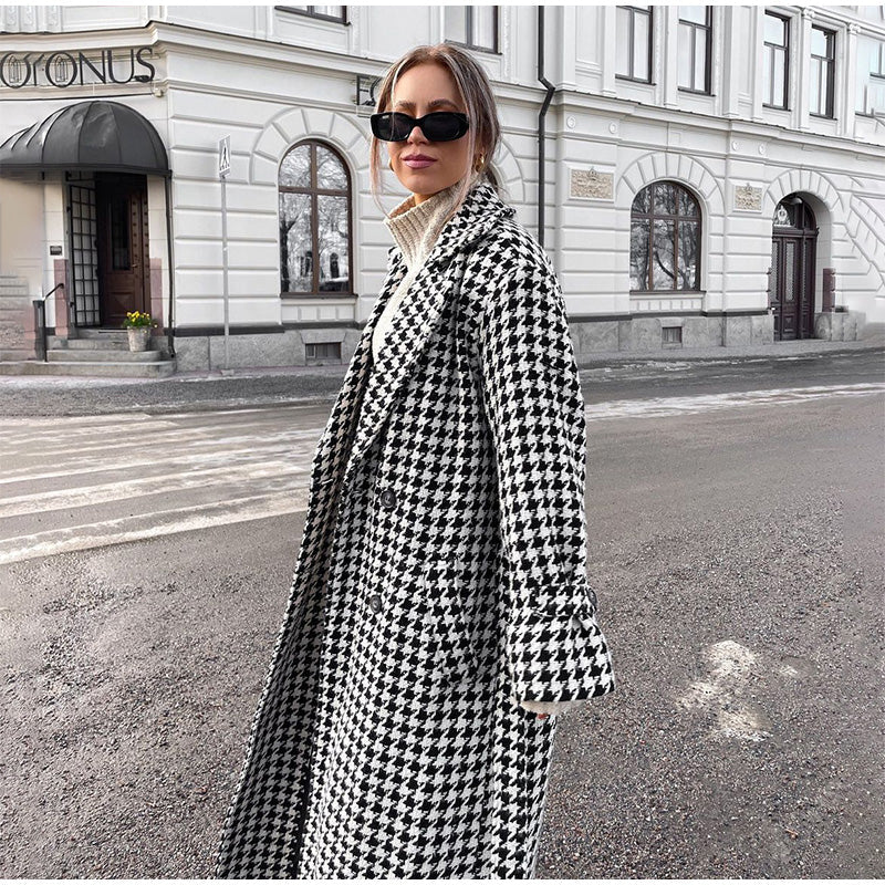 Stilla | Trenchcoat Dame Glencheck Mønster