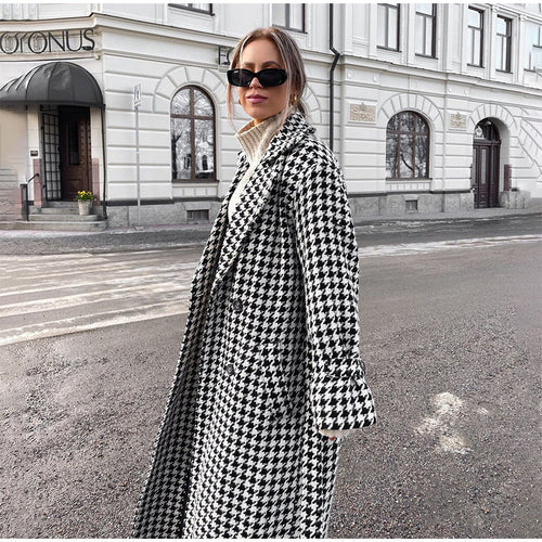 Stilla | Trenchcoat Dame Glencheck Mønster