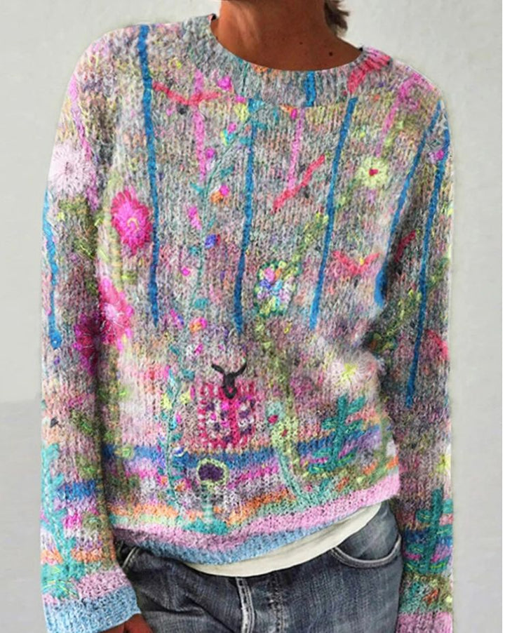 Stilla | Farverig sweater med unikt design