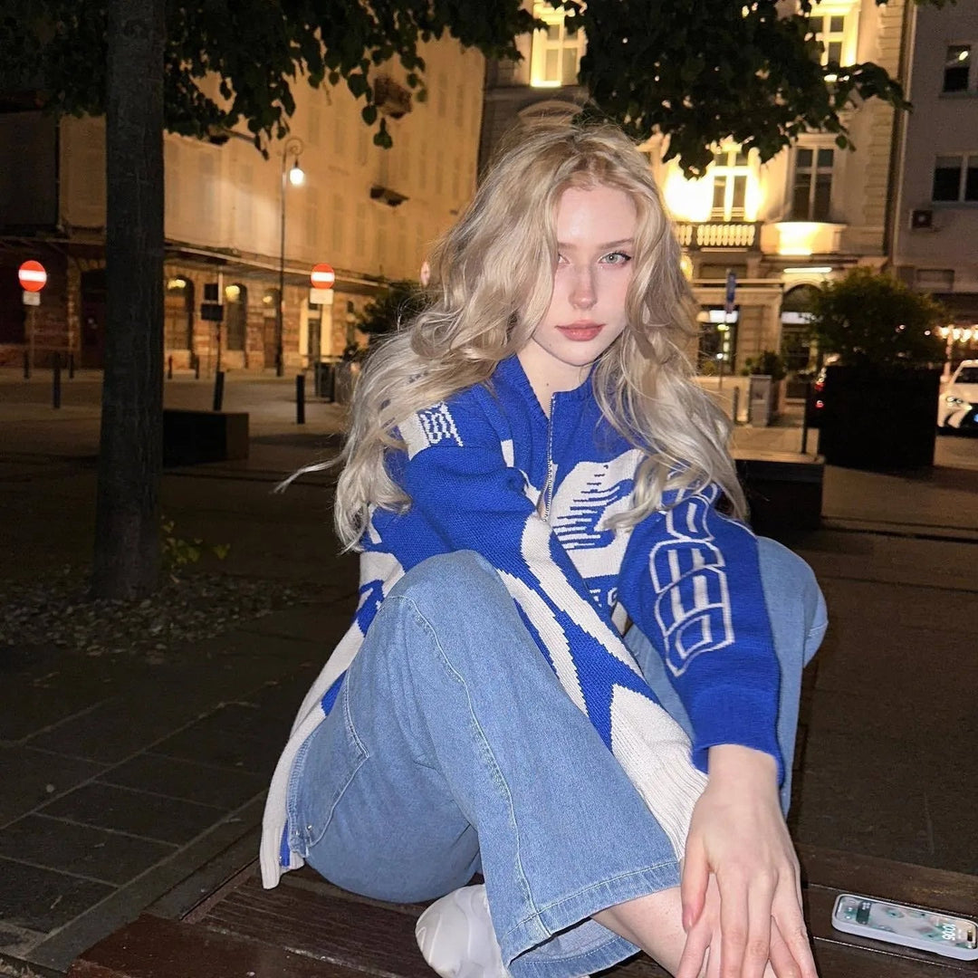 Stilla | Dynamisk Strikpullover Med Lynlås