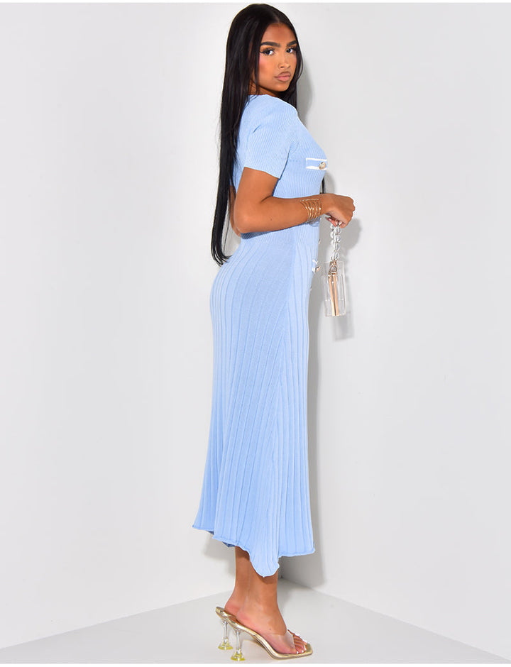 Stilla | Button up Strikket Maxikjole