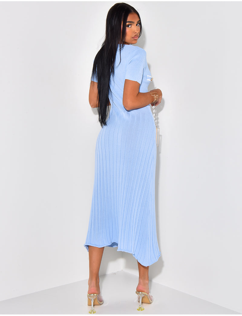 Stilla | Button up Strikket Maxikjole