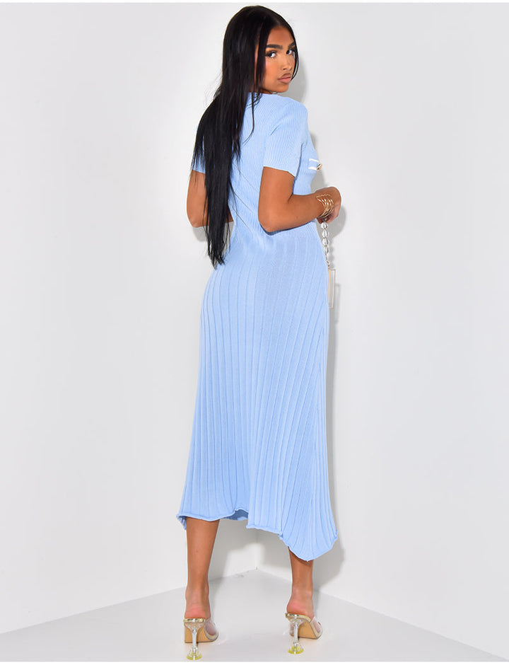 Stilla | Button up Strikket Maxikjole