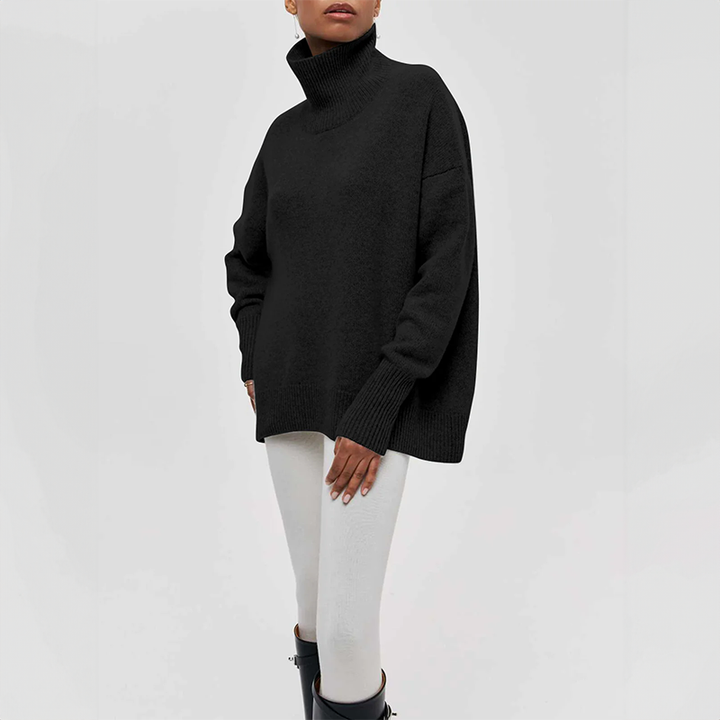 Stilla | Smart rullekravesweater i Camel