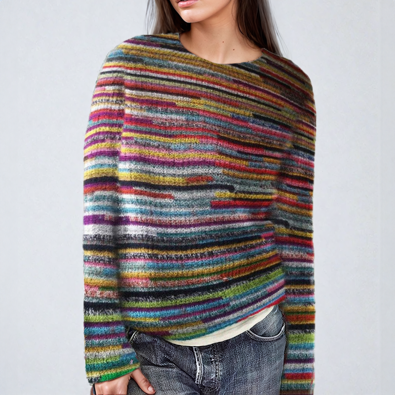 Stilla | Pullover Mit Bunten Streifen Gestrickt