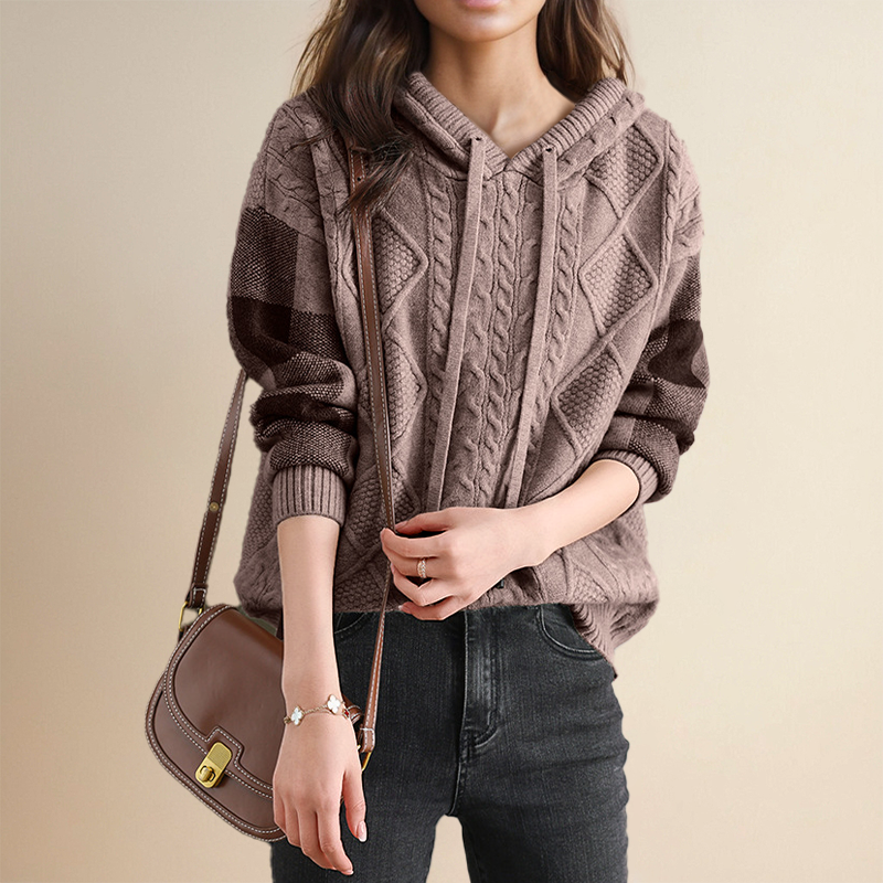 Stilla | Jacquard Pulli Med Hætte