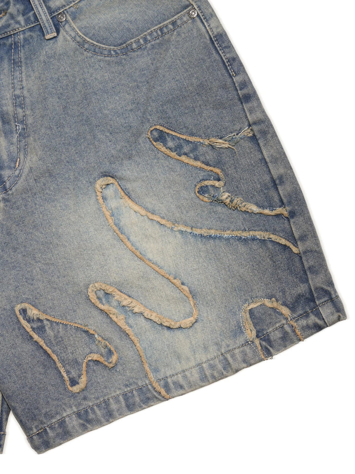 Stilla | Denimshorts Med Lav Talje Og Knælængde