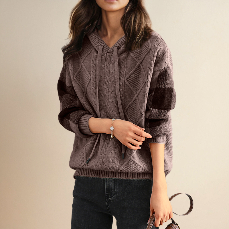 Stilla | Jacquard Pulli Med Hætte