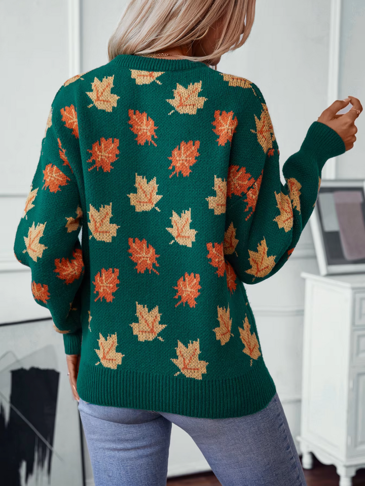 Stilla | Pullover med ahornbladmønster
